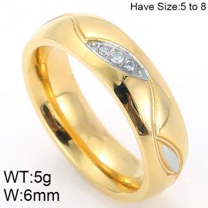 Stainless Steel Stone&Crystal Ring - KR48783-K