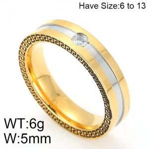 Stainless Steel Stone&Crystal Ring - KR48785-K