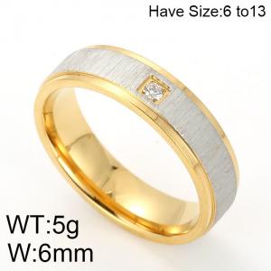 Stainless Steel Stone&Crystal Ring - KR48790-K