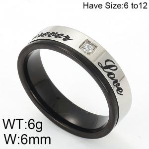 Stainless Steel Stone&Crystal Ring - KR48798-K