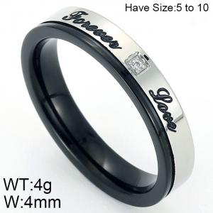 Stainless Steel Stone&Crystal Ring - KR48800-K