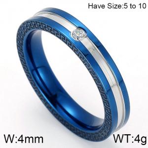 Stainless Steel Stone&Crystal Ring - KR48809-K