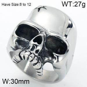 Stainless Skull Ring - KR49240-K