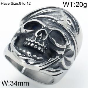 Stainless Skull Ring - KR49242-K