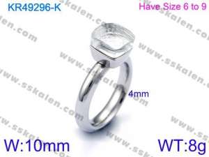 Stainless Steel Stone&Crystal Ring - KR49296-K