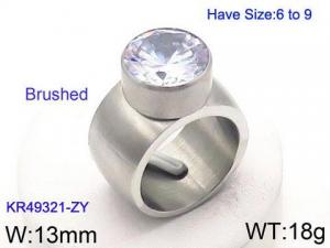 Stainless Steel Stone&Crystal Ring - KR49321-ZY