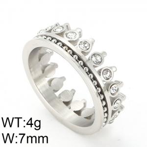 Stainless Steel Stone&Crystal Ring - KR50154-GC
