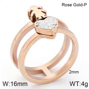 Stainless Steel Stone&Crystal Ring - KR50163-GC