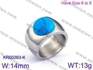 Stainless Steel Stone&Crystal Ring - KR50263-K