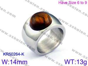 Stainless Steel Stone&Crystal Ring - KR50264-K