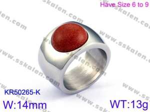 Stainless Steel Stone&Crystal Ring - KR50265-K