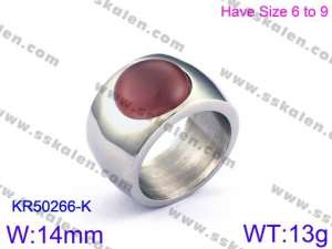 Stainless Steel Stone&Crystal Ring - KR50266-K