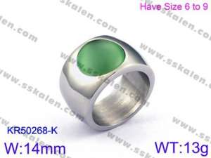 Stainless Steel Stone&Crystal Ring - KR50268-K