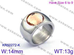 Stainless Steel Stone&Crystal Ring - KR50272-K