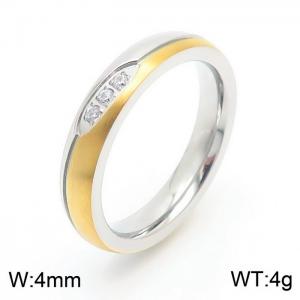 Stainless Steel Stone&Crystal Ring - KR50311-K