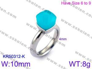 Stainless Steel Stone&Crystal Ring - KR50312-K