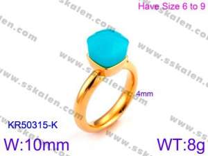 Stainless Steel Stone&Crystal Ring - KR50315-K