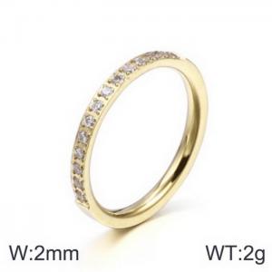 Stainless Steel Stone&Crystal Ring - KR50390-GC