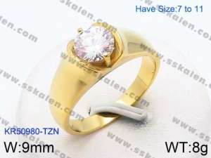 Stainless Steel Stone&Crystal Ring - KR50980-TZN