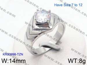 Stainless Steel Stone&Crystal Ring - KR50998-TZN