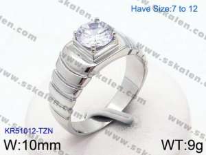 Stainless Steel Stone&Crystal Ring - KR51012-TZN