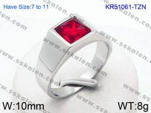 Stainless Steel Stone&Crystal Ring - KR51061-TZN