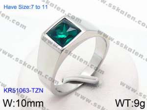 Stainless Steel Stone&Crystal Ring - KR51063-TZN