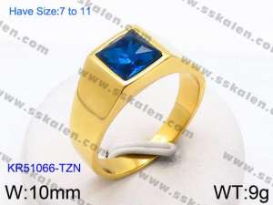 Stainless Steel Stone&Crystal Ring - KR51066-TZN