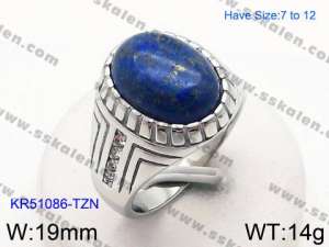 Stainless Steel Stone&Crystal Ring - KR51086-TZN