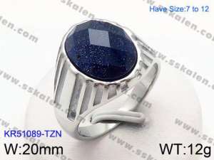 Stainless Steel Stone&Crystal Ring - KR51089-TZN