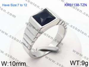 Stainless Steel Stone&Crystal Ring - KR51138-TZN