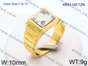 Stainless Steel Stone&Crystal Ring - KR51140-TZN