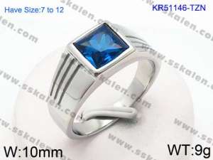 Stainless Steel Stone&Crystal Ring - KR51146-TZN