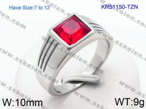 Stainless Steel Stone&Crystal Ring - KR51150-TZN