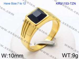 Stainless Steel Stone&Crystal Ring - KR51153-TZN