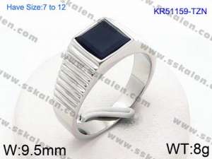 Stainless Steel Stone&Crystal Ring - KR51159-TZN