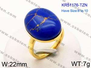 Stainless Steel Stone&Crystal Ring - KR51176-TZN