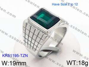 Stainless Steel Stone&Crystal Ring - KR51195-TZN