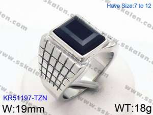 Stainless Steel Stone&Crystal Ring - KR51197-TZN