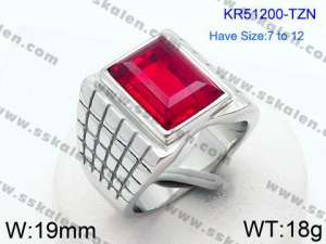 Stainless Steel Stone&Crystal Ring - KR51200-TZN