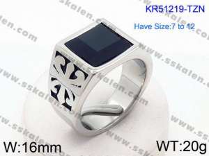 Stainless Steel Stone&Crystal Ring - KR51219-TZN