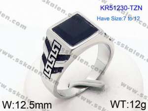 Stainless Steel Stone&Crystal Ring - KR51230-TZN