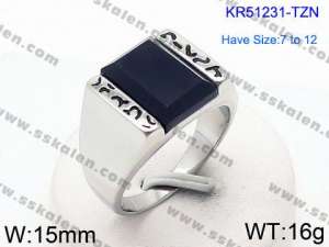 Stainless Steel Stone&Crystal Ring - KR51231-TZN