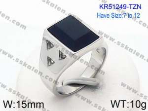 Stainless Steel Stone&Crystal Ring - KR51249-TZN