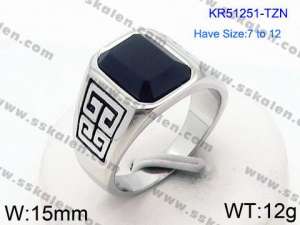 Stainless Steel Stone&Crystal Ring - KR51251-TZN