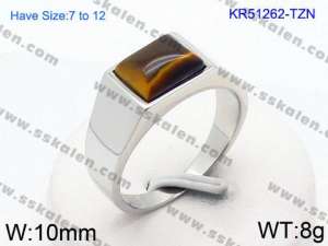 Stainless Steel Stone&Crystal Ring - KR51262-TZN