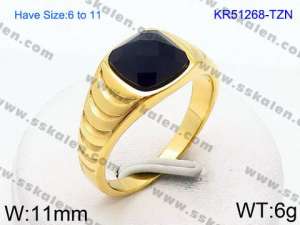 Stainless Steel Stone&Crystal Ring - KR51268-TZN