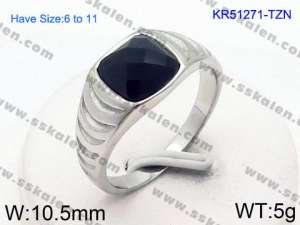 Stainless Steel Stone&Crystal Ring - KR51271-TZN