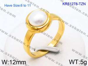 Stainless Steel Gold-plating Ring - KR51278-TZN