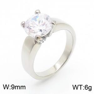 Stainless Steel Stone&Crystal Ring - KR51296-K